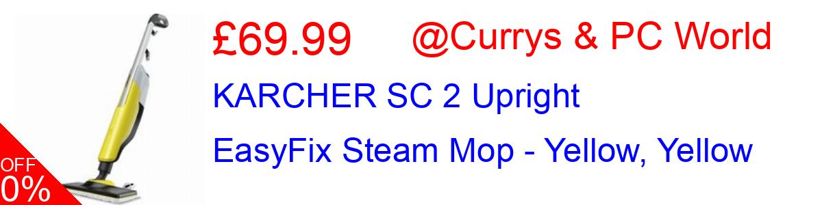 46% OFF, KARCHER SC 2 Upright EasyFix Steam Mop - Yellow, Yellow £69.99@Currys & PC World