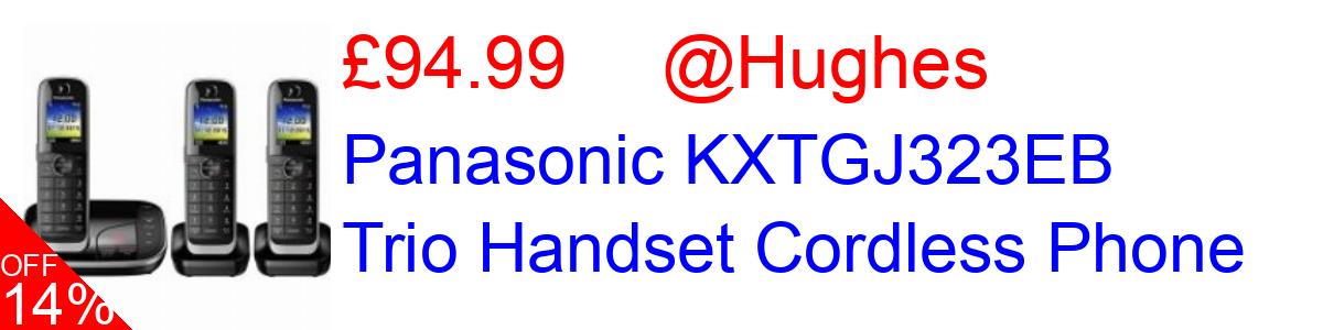 14% OFF, Panasonic KXTGJ323EB Trio Handset Cordless Phone £94.99@Hughes