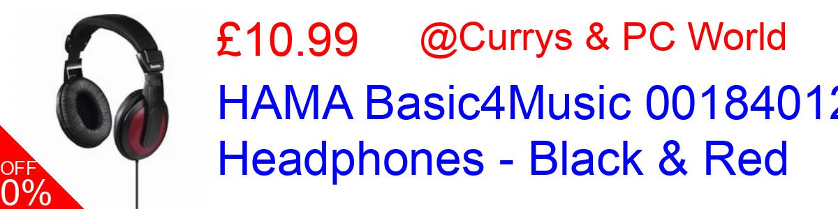 35% OFF, HAMA Basic4Music 00184012 Headphones - Black & Red £10.99@Currys & PC World