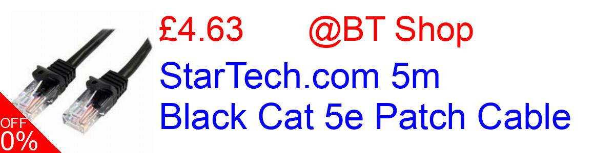 42% OFF, StarTech.com 5m Black Cat 5e Patch Cable £4.63@BT Shop