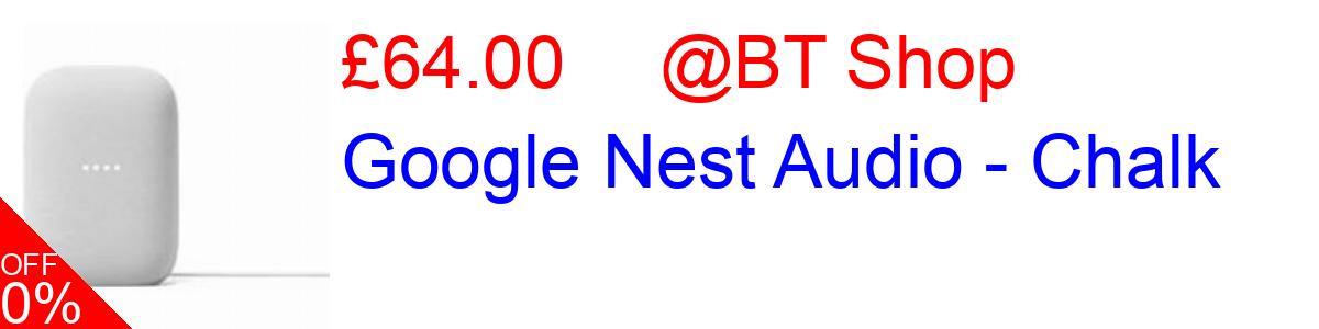 28% OFF, Google Nest Audio - Chalk £64.00@BT Shop