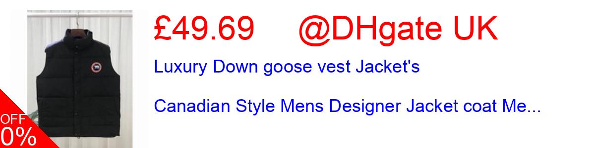 50% OFF, Luxury Down goose vest Jacket's Canadian Style Mens Designer Jacket coat Me... £49.69@DHgate UK