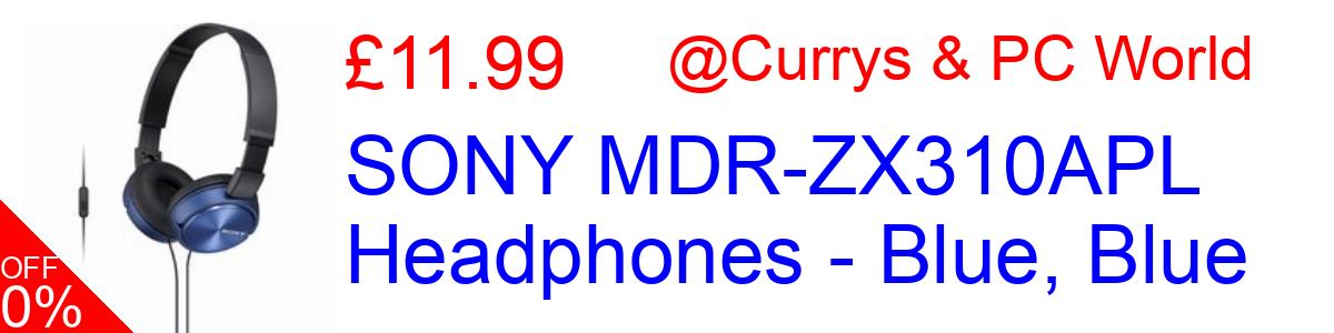 SONY MDR-ZX310APL Headphones - Blue, Blue £11.99@Currys & PC World