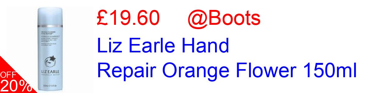 20% OFF, Liz Earle Hand Repair Orange Flower 150ml £19.60@Boots