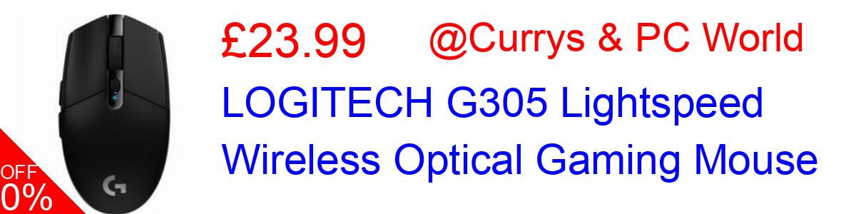 33% OFF, LOGITECH G305 Lightspeed Wireless Optical Gaming Mouse £23.99@Currys & PC World