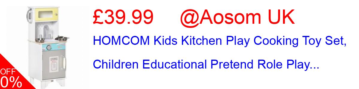 11% OFF, HOMCOM Kids Kitchen Play Cooking Toy Set, Children Educational Pretend Role Play... £39.99@Aosom UK