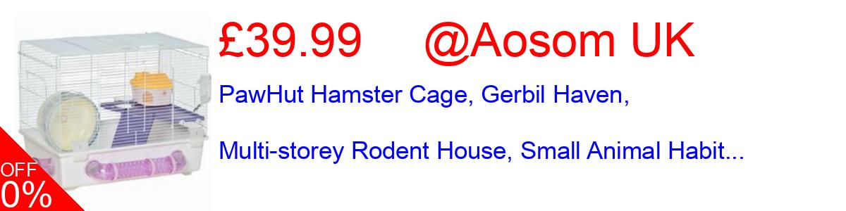 20% OFF, PawHut Hamster Cage, Gerbil Haven, Multi-storey Rodent House, Small Animal Habit... £39.99@Aosom UK