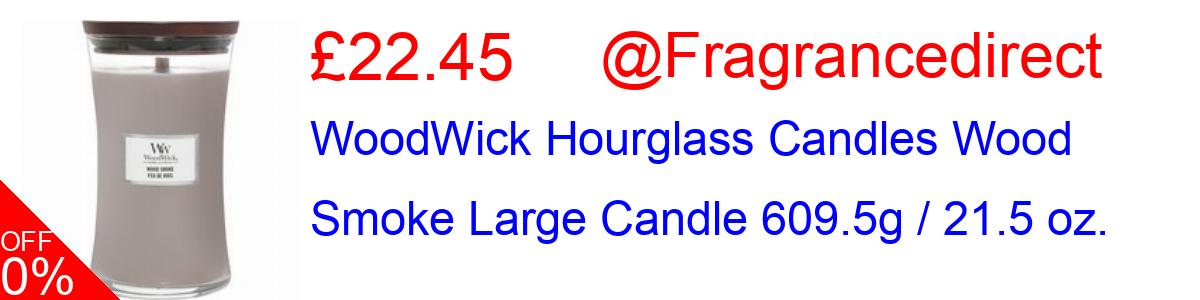 14% OFF, WoodWick Hourglass Candles Wood Smoke Large Candle 609.5g / 21.5 oz. £22.45@Fragrancedirect
