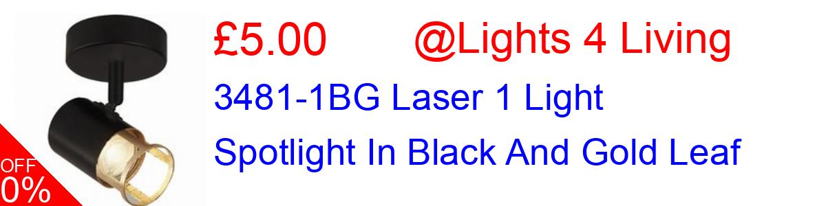 23% OFF, 3481-1BG Laser 1 Light Spotlight In Black And Gold Leaf £5.00@Lights 4 Living