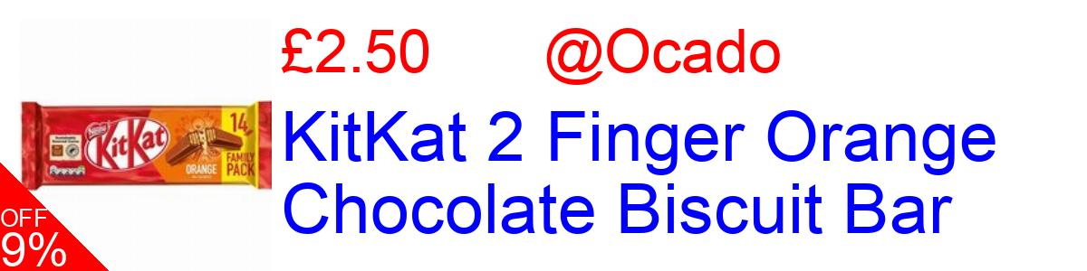 9% OFF, KitKat 2 Finger Orange Chocolate Biscuit Bar £2.50@Ocado