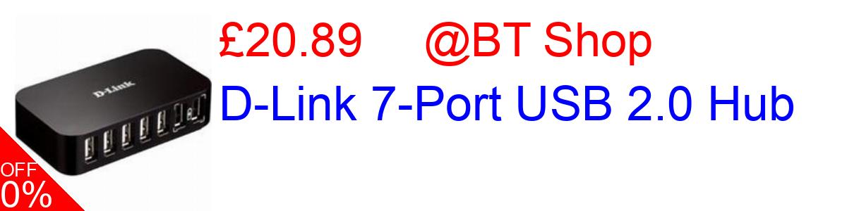 27% OFF, D-Link 7-Port USB 2.0 Hub £20.89@BT Shop