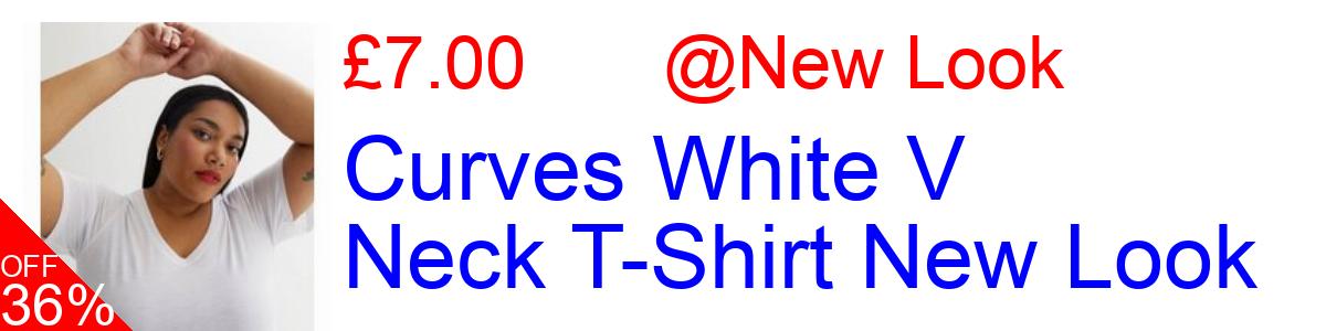 36% OFF, Curves White V Neck T-Shirt New Look £7.00@New Look