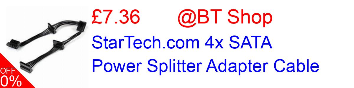 6% OFF, StarTech.com 4x SATA Power Splitter Adapter Cable £7.36@BT Shop