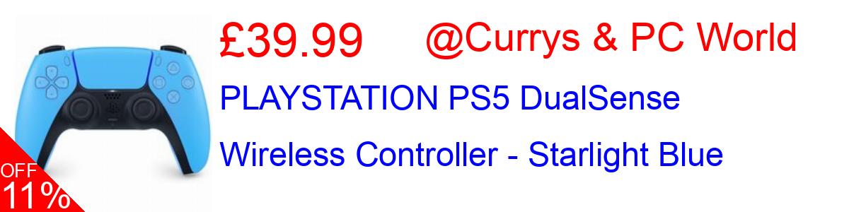 38% OFF, PLAYSTATION PS5 DualSense Wireless Controller - Starlight Blue £39.99@Currys & PC World